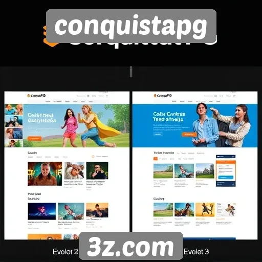 Evolução do design do site ConquistaPG